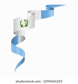 Bandera guatemalteca ondeada de fondo abstracto. Ilustración vectorial.