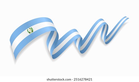 Fundo abstrato ondulado da bandeira da Guatemala. Ilustração vetorial.