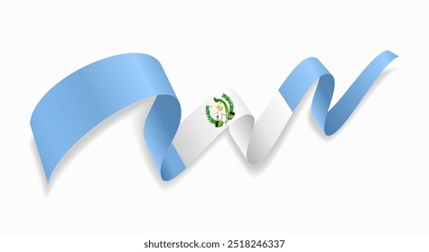 Fundo abstrato ondulado da bandeira da Guatemala. Ilustração vetorial.