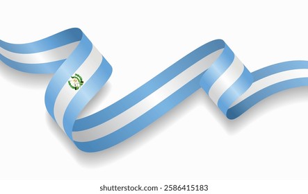 Guatemalan flag wavy abstract background. Vector illustration.