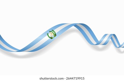 Guatemalan flag wavy abstract background layout. Vector illustration.