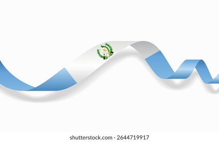 Layout de plano de fundo ondulado abstrato da bandeira da Guatemala. Ilustração vetorial.