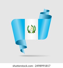 Guatemalan flag wavy ribbon background. Vector illustration.