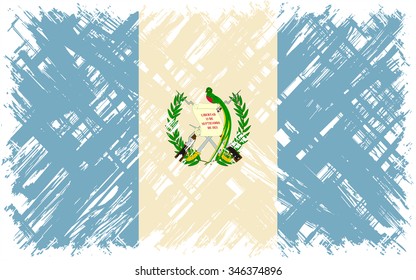 Guatemalan grunge flag. Vector illustration. Grunge effect can be cleaned easily.