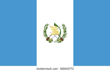 Guatemalan national official flag. Patriotic symbol, banner, element, background. Accurate dimensions. Flag of Guatemala in correct size and colors, vector illustration