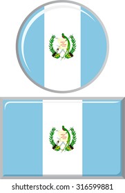 Guatemalan round and square icon flag. Vector illustration Eps 8.
