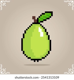 Guava em 8 bits pixel art. Frutas pixels para o ativo de jogo ou ponto de cruz padrão