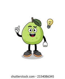 guava cartoon with get an idea pose , character design