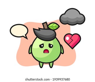 Guava cartoon illustration is broken heart