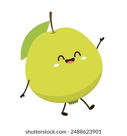 Guava character design. Vector Guava fruits isolated on white background.