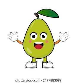 Guava character mascot vector illustration. Mascot illustration isolated on white background