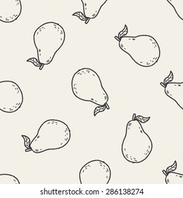 guava doodle seamless pattern background