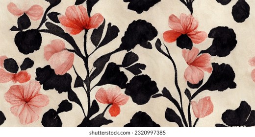 Flor de guayaba ikat tribal boho ata los colores de la mueca flor papel de pared sin costura. Motif étnica hecha a mano bello arte Ikat. Arte de fondo étnico abstracto floral rosa. 