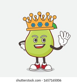 Guava Fruit cartoon mascot character stylized of King on cartoon mascot design