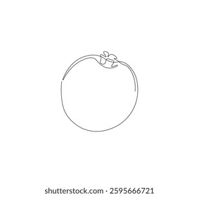 Guava fruit continuous line. Continuous one line drawing of Guava. Guava seed concept. single line drawing