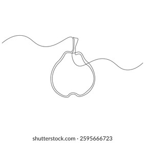 Guava fruit continuous line. Continuous one line drawing of Guava. Guava seed concept. single line drawing