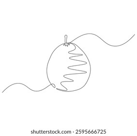 Guava fruit continuous line. Continuous one line drawing of Guava. Guava seed concept. single line drawing