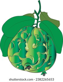 guayaba de frutas de guayaba cristalino - cristal en forma de batik-