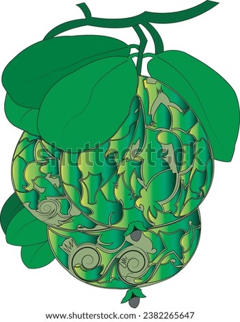 guava fruit crystal-guava - crystal in the form of batik-