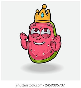 Guava Fruit With Happy expression. Mascot cartoon character for flavor, strain, label and packaging product. Vector Illustration