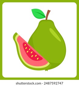 guava fruit healthy. food fruit icon concept isolated . flat cartoon style