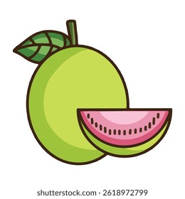 guava fruit icon in colored style