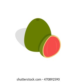 Guava fruit icon in isometric 3d style on a white background