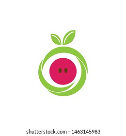  guava fruit icon logo design