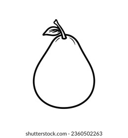 Guava fruit icon. Pear fruit. Vector illustration on white background