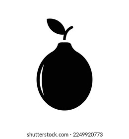 plantilla de diseño de vectores de iconos de frutos de guayaba en fondo blanco