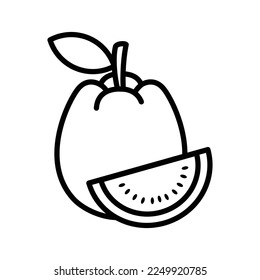 guava fruit icon vector design template in white background