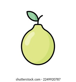 plantilla de diseño de vectores de iconos de frutos de guayaba en fondo blanco