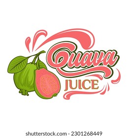 guava fruit juice logo design, with fresh apple fruit icon with water splash. Perfect for drink labels, juice drink icons or drink product stickers