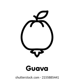 Guava fruit linear icon, Vector, Illustration.