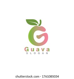 Guava fruit logo design simple and modern template vector