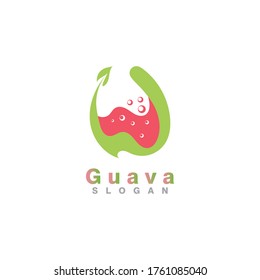 Guava fruit logo design simple and modern template vector