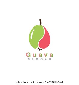Diseño del logo de la fruta de guayaba simple y moderno vector de plantilla
