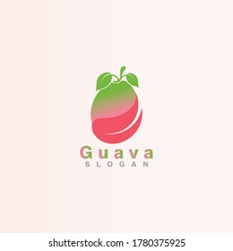 Diseño del logo de la fruta de guayaba simple y moderno vector de plantilla