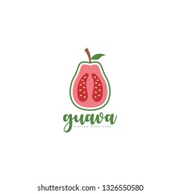 Guava Fruit Logo Design Template