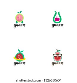 Guava Fruit Logo Design Template