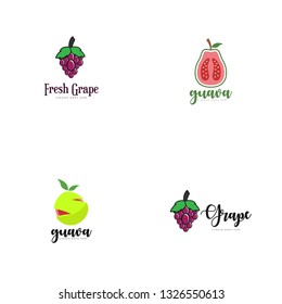 Guava Fruit Logo Design Template