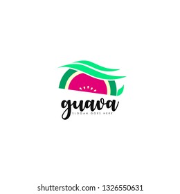 Guava Fruit Logo Design Template
