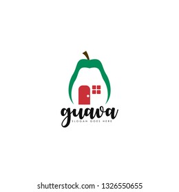 Guava Fruit Logo Design Template