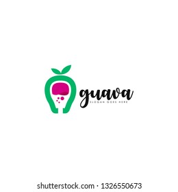Guava Fruit Logo Design Template