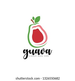 Guava Fruit Logo Design Template