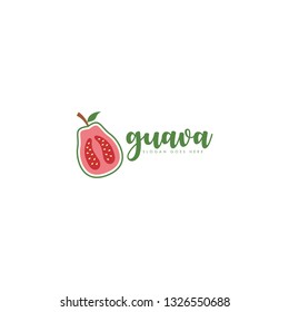 Guava Fruit Logo Design Template