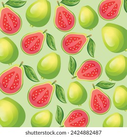 Guava fruit pattern background design