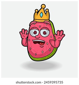 Guava Fruit With Shocked expression. Mascot cartoon character for flavor, strain, label and packaging product. Vector Illustration