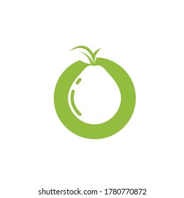 plantilla de diseño de ilustración de icono de vector de fruto de guayaba