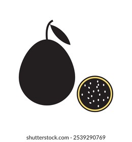 Guava fruiticon. fresh fruit isolated on white background. vector illustration.